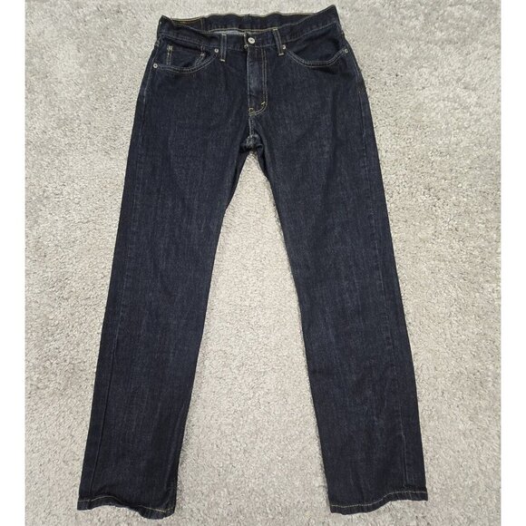 Levis 559 Jeans Men 33x34 (Fits 32x32) Blue Relaxed Straight Fit Dark Wash Denim - Picture 1 of 13